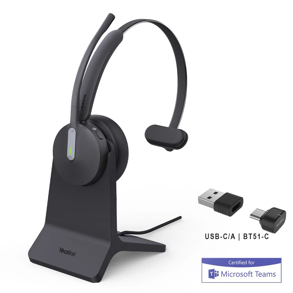 BH70 MS Teams Mono USB-A/C Headset with Charging Stand Yealink — view 2
