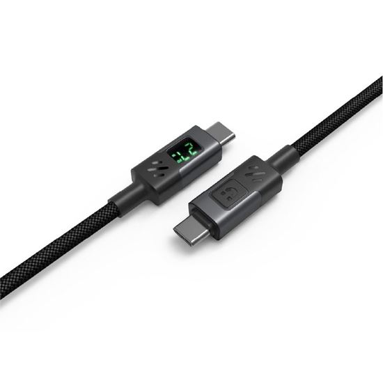 UNITEK 3m 60W PD USB-C to USB-C Nylon Braid Cable with LED Display unitek — view 2