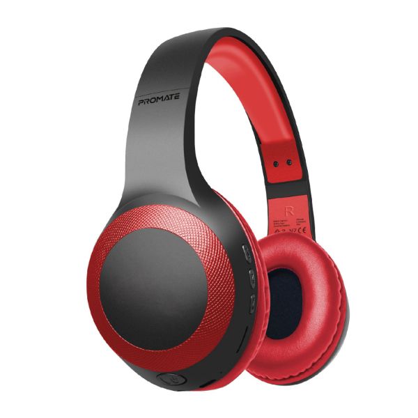 Deep Base Bluetooth V5.0 Wireless Over-Ear Headphones. Up To 5 Hours Playback Promate — view 2