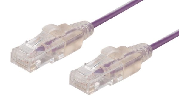 1.5m Cat6A 10G Purple UTP LSZH Patch Lead 30AWG 802.3af Unshielded Plug. Dynamix — view 2