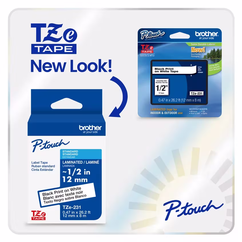TZe-FX251 Black on White Flexible-ID Labelling Tape 24MM Brother — view 2