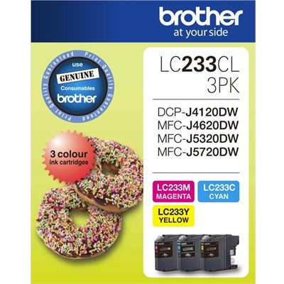 Brother LC233CL3PK CMY Colour Ink Cartridges (Triple Pack) Brother — view 2