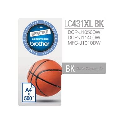 Brother LC431XLBK Black High Yield Ink Cartridge Brother — view 2