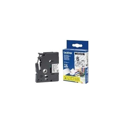 Brother TZe-111 6mm x 8m Black on Clear Tape Brother — view 2