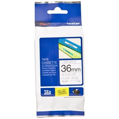 Brother TZe-161 36mm x 8m Black on Clear Tape Brother — view 2