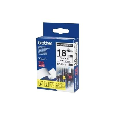 Brother TZe-S241 18mm x 8m Extra Strength Black on White Tape Brother — view 2