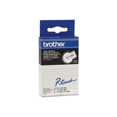 Brother TC-201 12mm x 8m Black on White Label Tape Brother — view 2