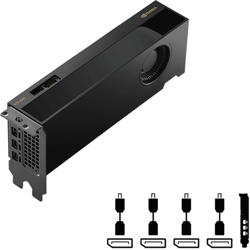 PNY NVIDIA Quadro RTX4000 Ada SFF 20GB DDR6 PCIE Graphics 4*mini DP Pny — view 2