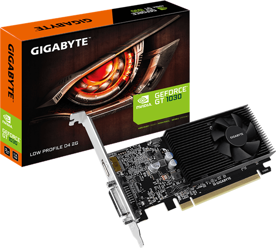 Gigabyte GV-N1030D4-2GL GT1030 2GB PCIE Graphics Card Low Profile Gigabyte — view 2