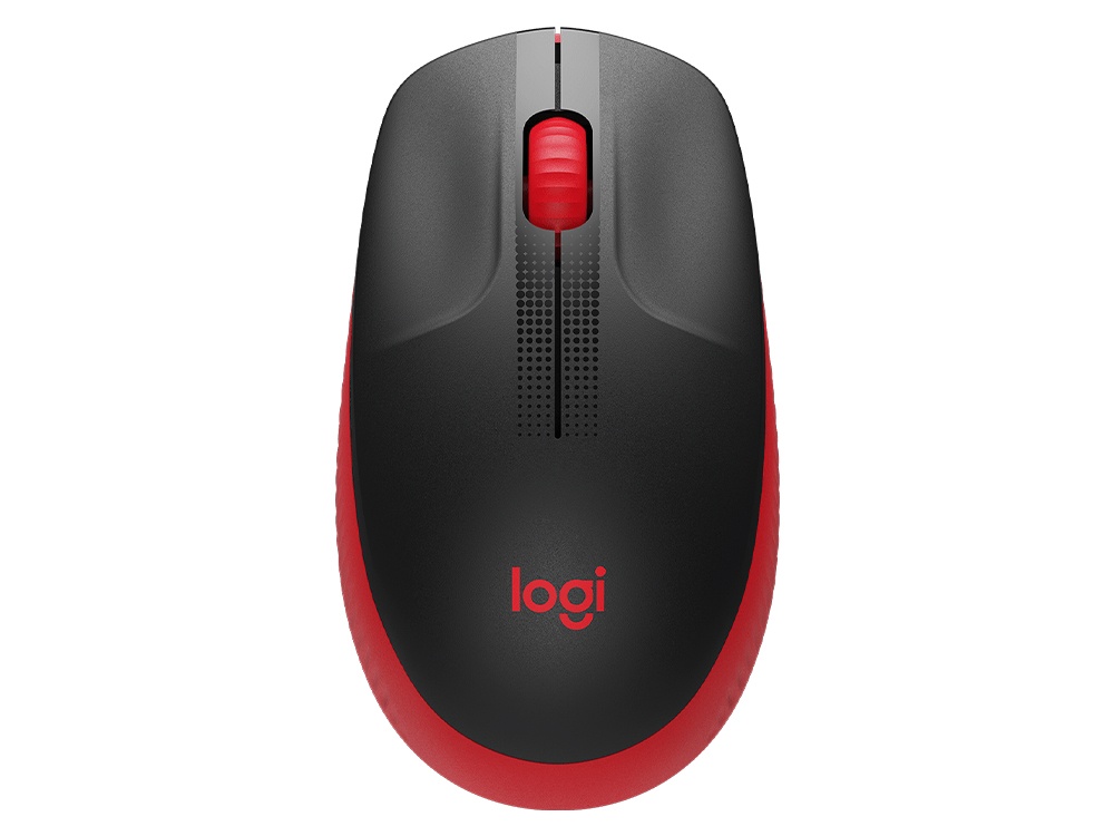 Logitech M190 Full Size Wireless Mouse - Red Logitech — view 1