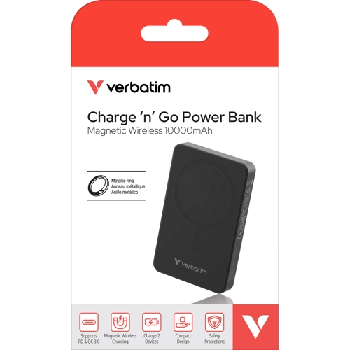 Verbatim Power Bank Magnetic Wireless 10,000mAh Essential - Black Verbatim — view 2