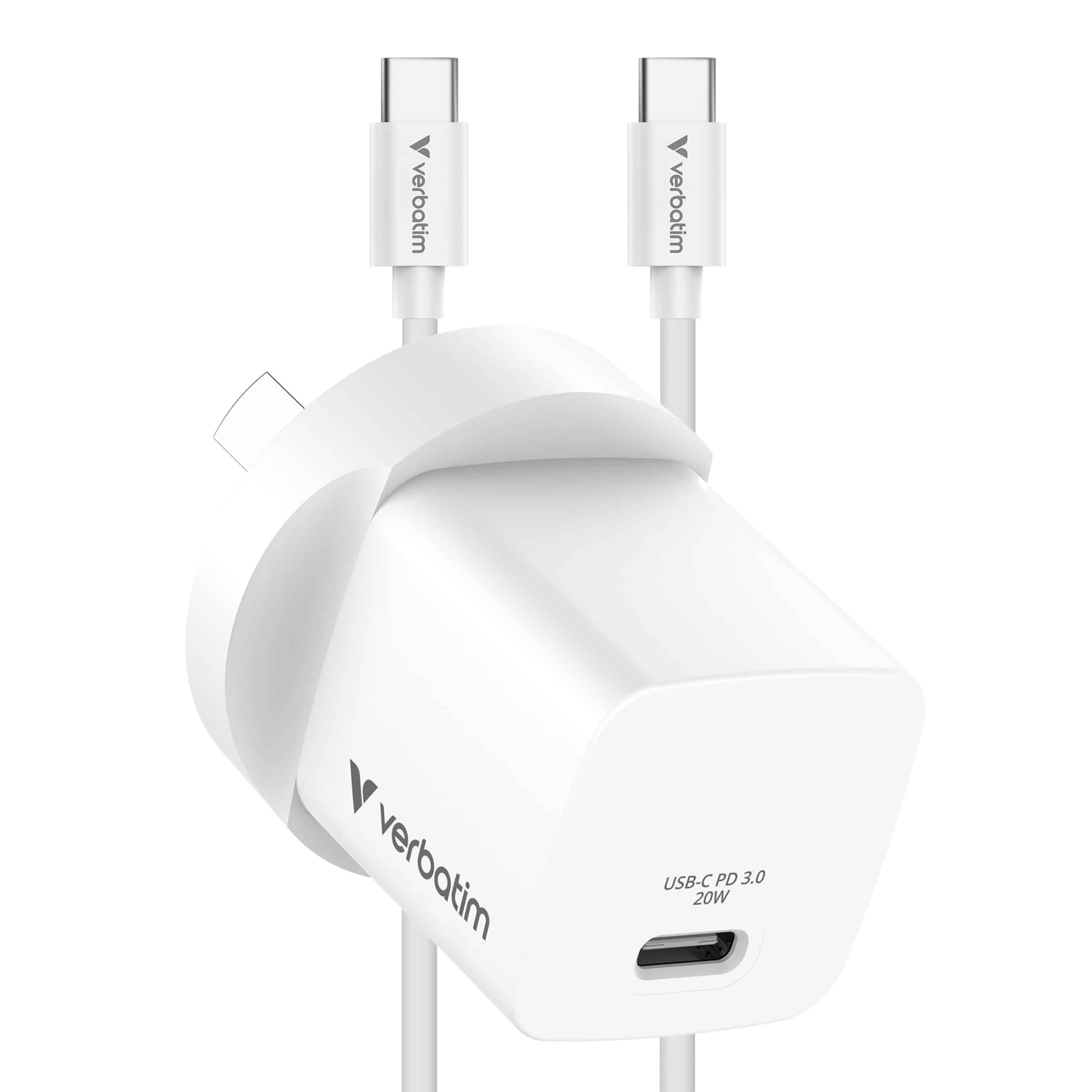 Verbatim Bundle Mini Gan charger 20 W with C to C cable AUS Verbatim — view 2