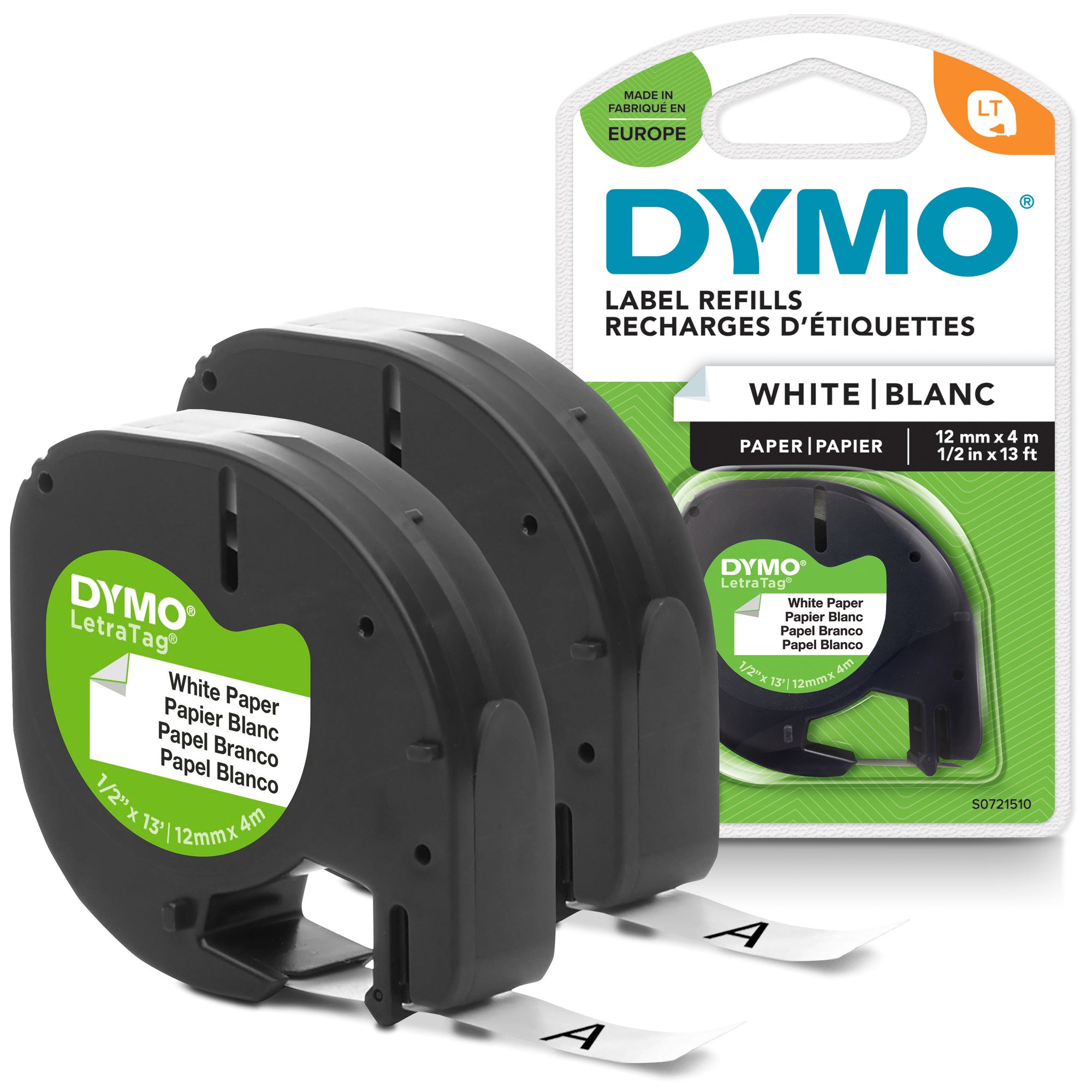 Dymo LT Paper 12mm x 4m Wh 2pk thumbnail 3
