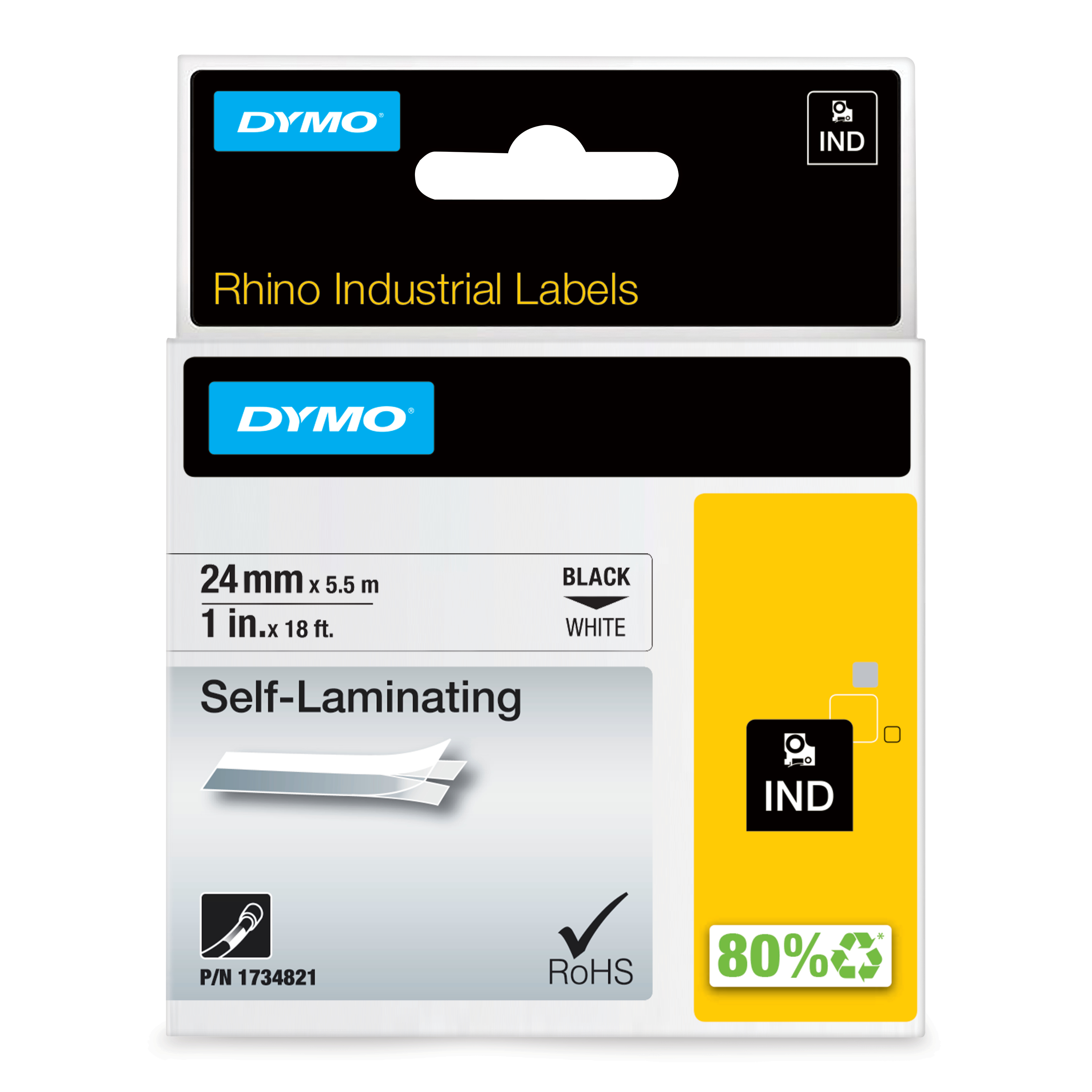 Dymo Rhino 24mm Wht Vinyl thumbnail 2