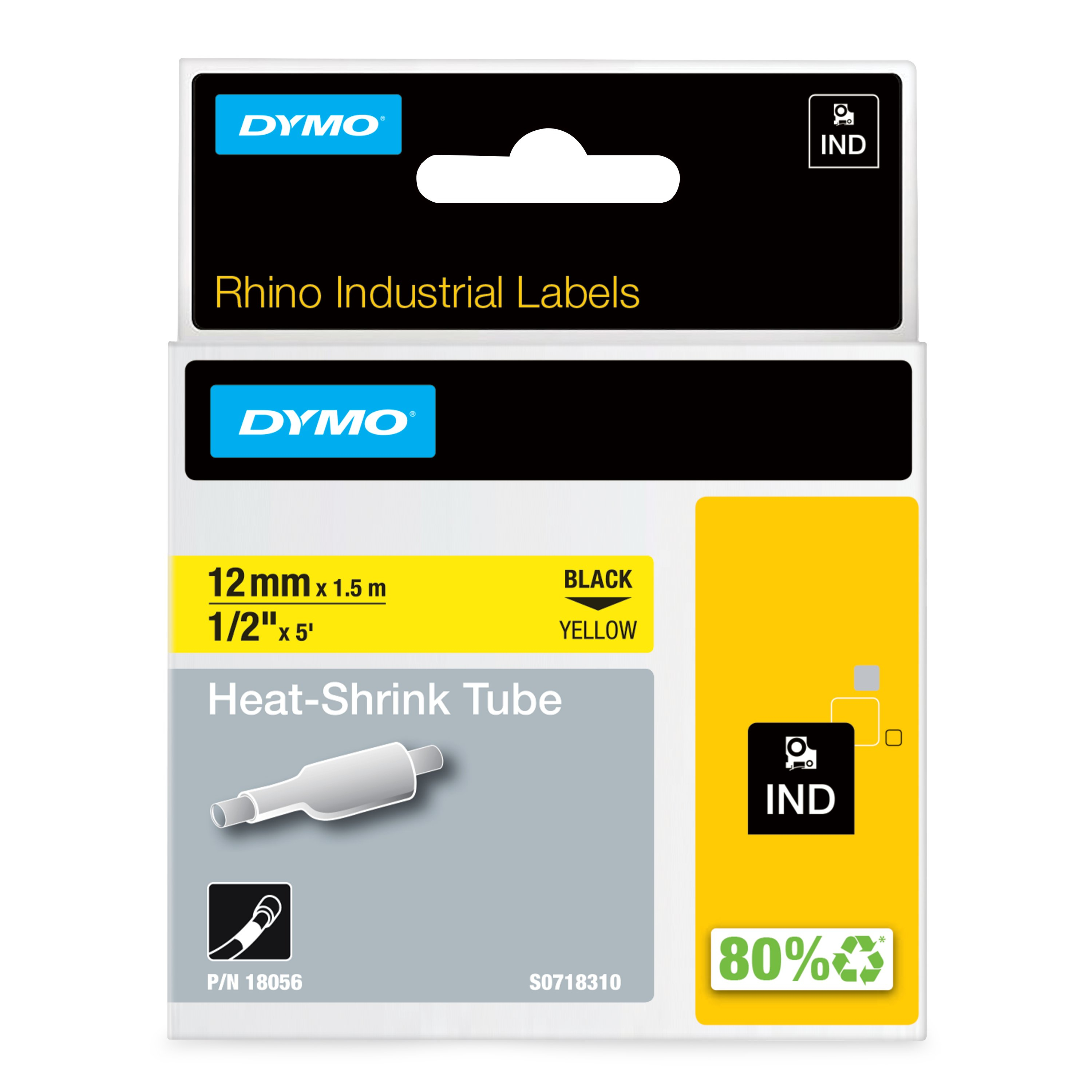 Dymo Rhno Heat Shrk 12.7mm Yel thumbnail 2