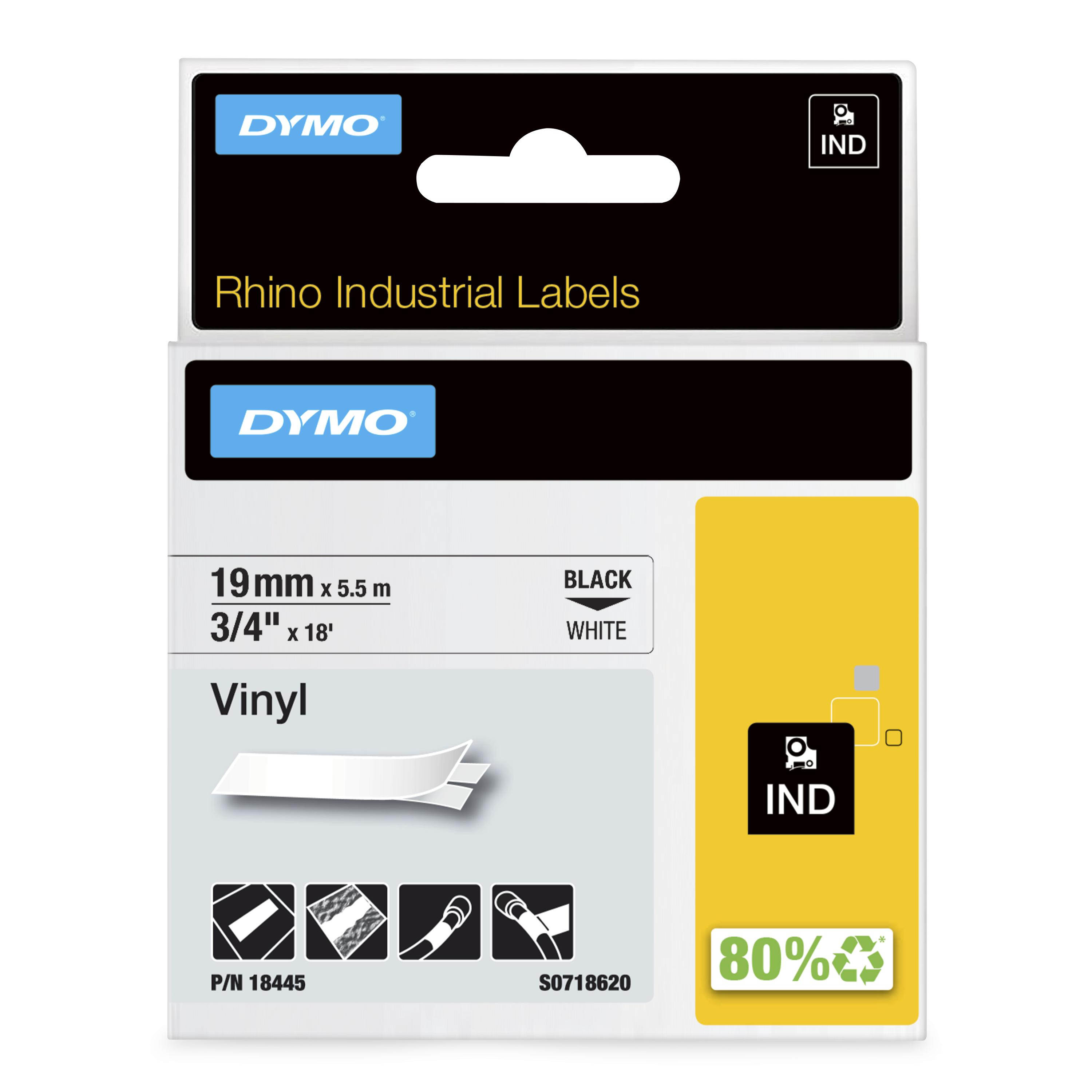 DymoRhino Blk on Wt 19mm Tape thumbnail 3