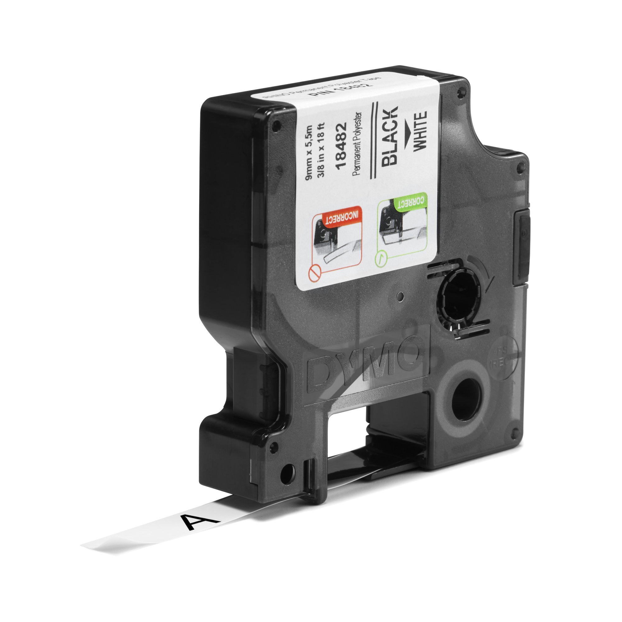 Dymo Rhino Py Lbl 9mm Blk/Wht thumbnail 3