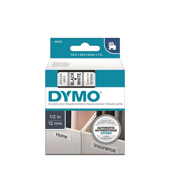 Dymo Blk on Wht 12mmx7m Tape thumbnail 1