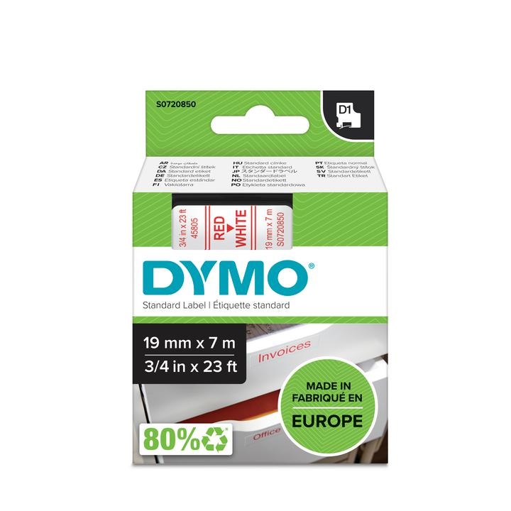 Dymo Red on Wht 19mmx7m Tape thumbnail 3