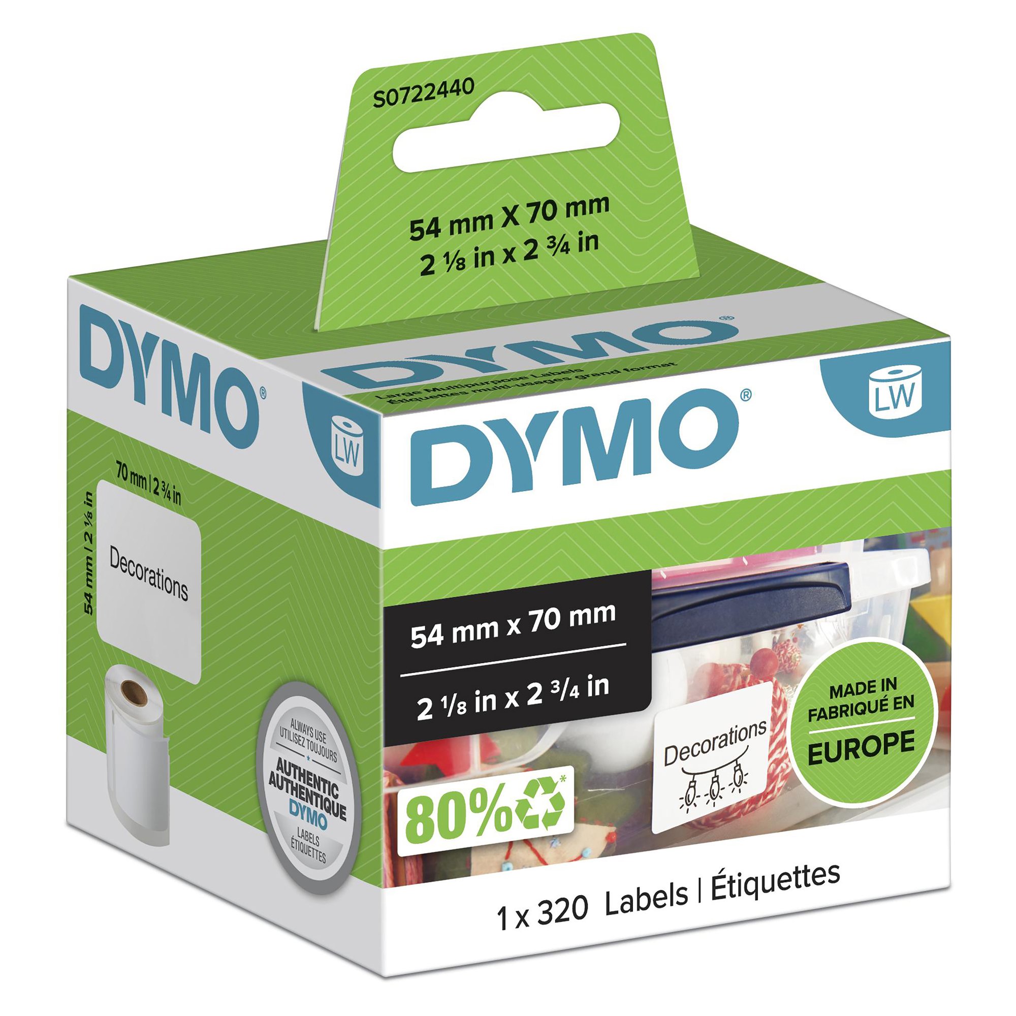 Dymo MP Label 54mm x 70mm thumbnail 1
