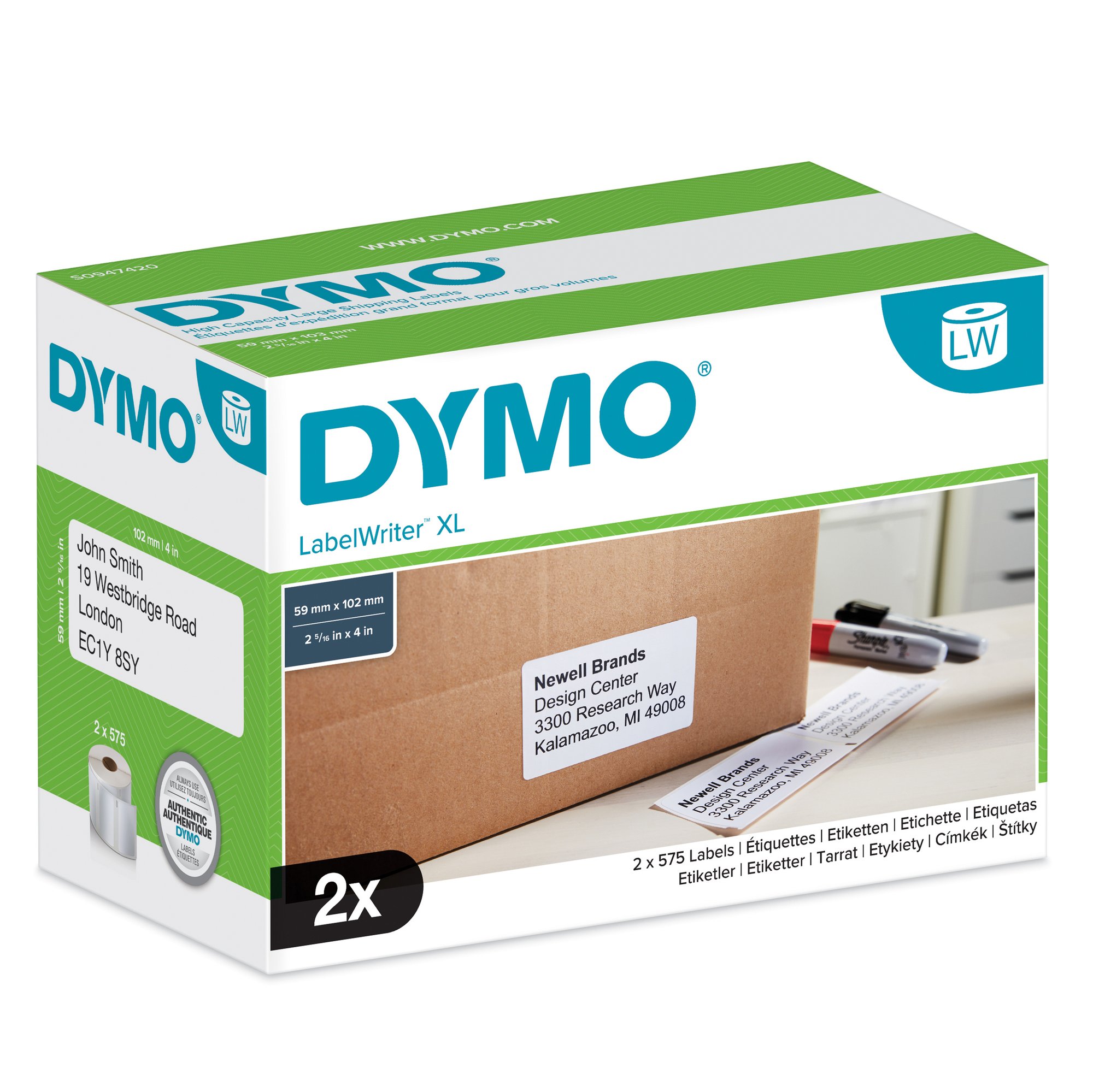 Dymo LW 59mm x 102mm White thumbnail 1