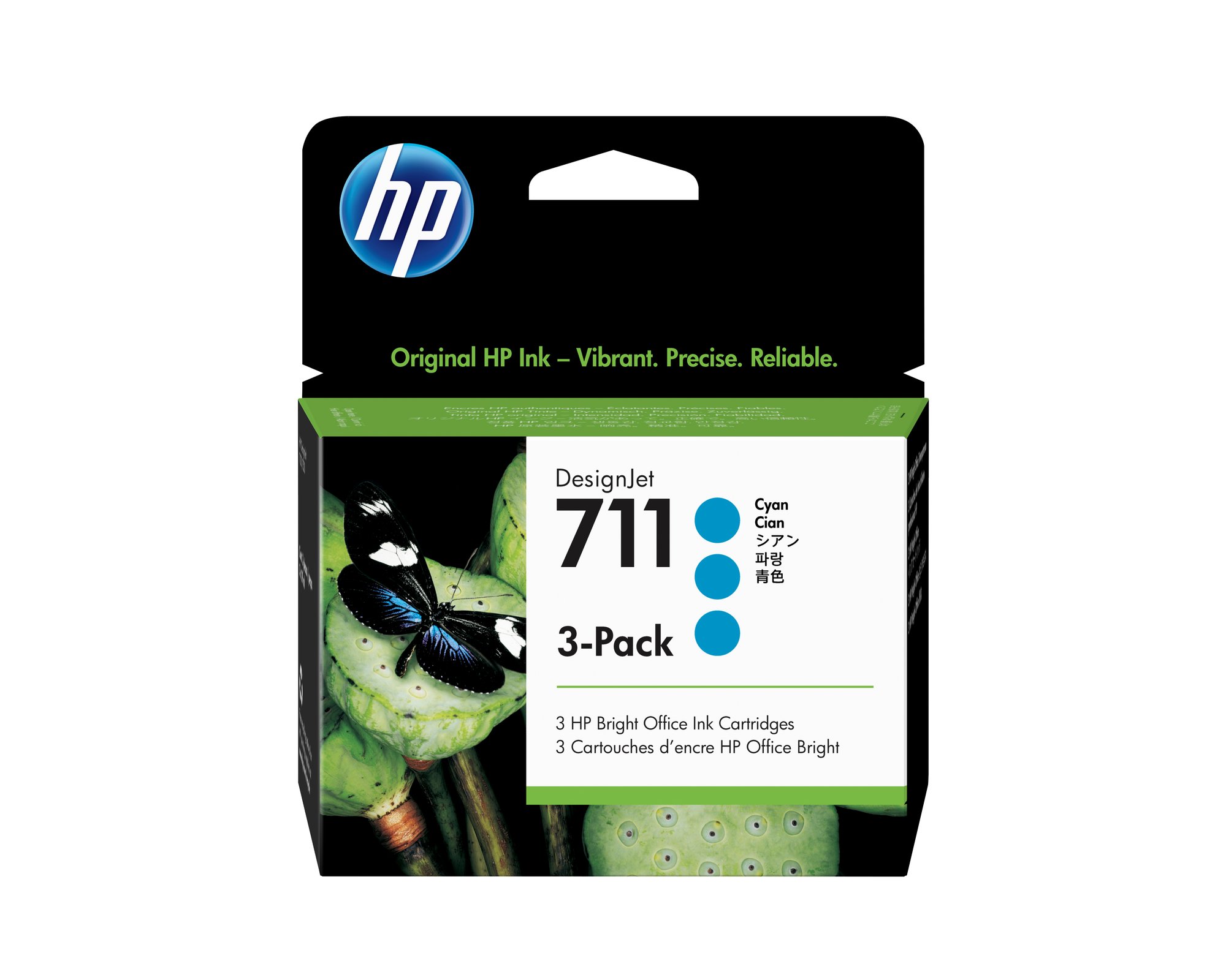 HP #711 29ml Cyan 3pk CZ134A thumbnail 2